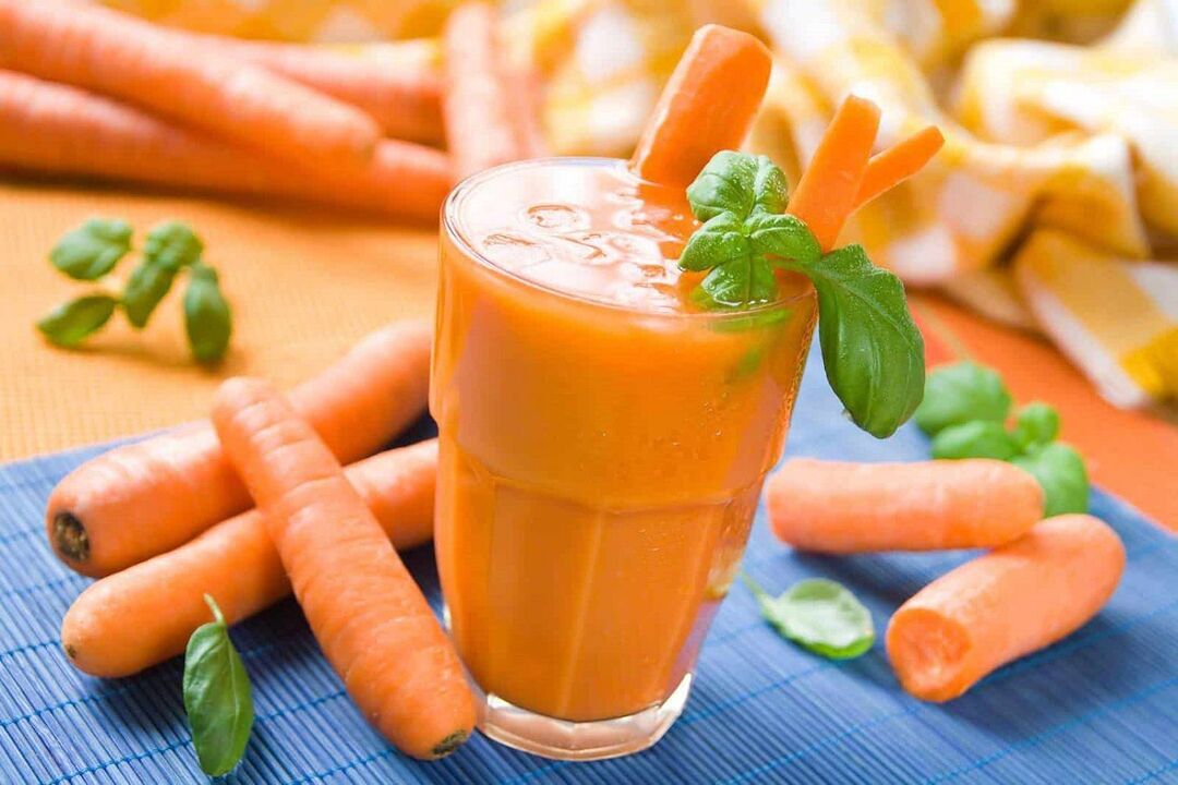 suc de morcovi pentru a îmbunătăți potența